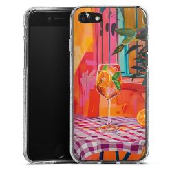 Silikon Glitter Case transparent-silber