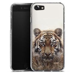 Silikon Glitter Case transparent-silber