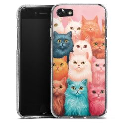 Silikon Glitter Case transparent-silber