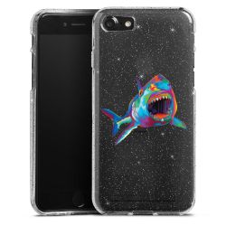 Silikon Glitter Case transparent-silber