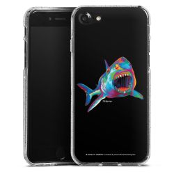 Silikon Glitter Case transparent-silber