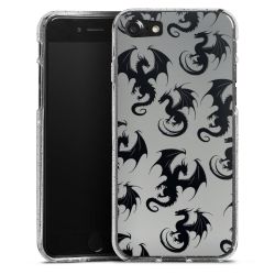 Silikon Glitter Case transparent-silber