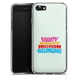 Silikon Glitter Case transparent-silber