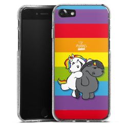 Silikon Glitter Case transparent-silber