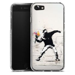 Silikon Glitter Case transparent-silber