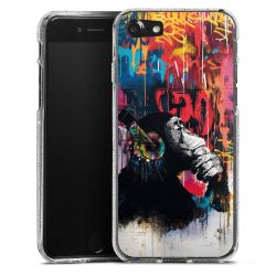 Silikon Glitter Case transparent-silber