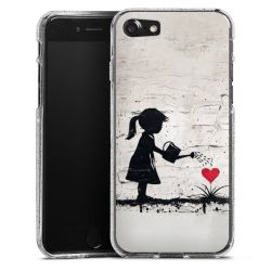 Silikon Glitter Case transparent-silber