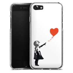 Silikon Glitter Case transparent-silber