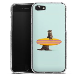 Silikon Glitter Case transparent-silber