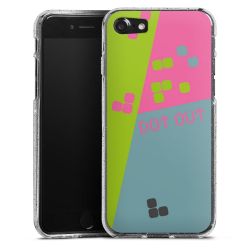 Silikon Glitter Case transparent-silber