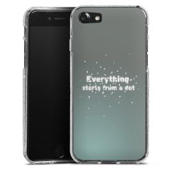 Silikon Glitter Case transparent-silber