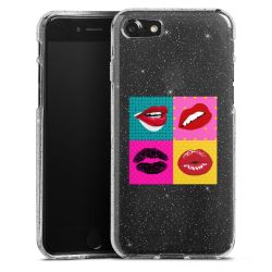 Silikon Glitter Case transparent-silber