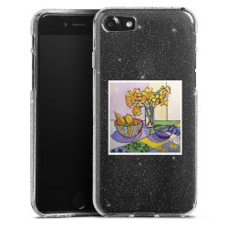 Silikon Glitter Case transparent-silber