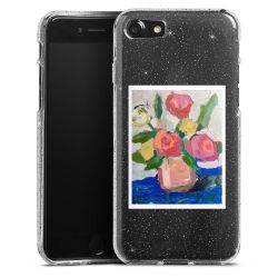 Silikon Glitter Case transparent-silber