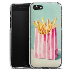 Silikon Glitter Case transparent-silber