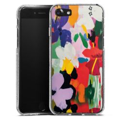 Silikon Glitter Case transparent-silber