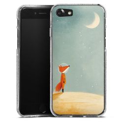 Silikon Glitter Case transparent-silber