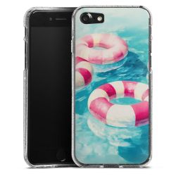 Silikon Glitter Case transparent-silber