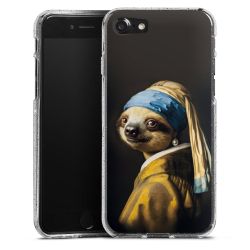 Silikon Glitter Case transparent-silber