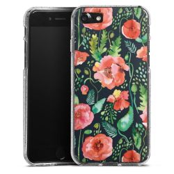 Silikon Glitter Case transparent-silber