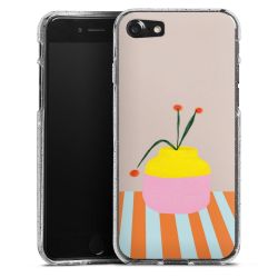 Silikon Glitter Case transparent-silber