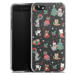 Silikon Glitter Case transparent-silber