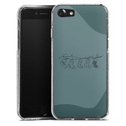 Silikon Glitter Case transparent-silber