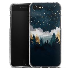 Silikon Glitter Case transparent-silber