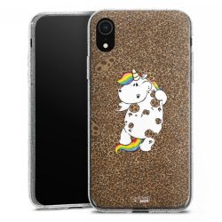 Silikon Glitter Case transparent-silber