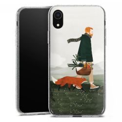 Silikon Glitter Case transparent-silber