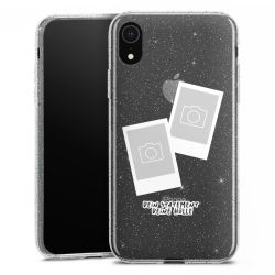 Silikon Glitter Case transparent-silber