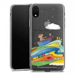 Silikon Glitter Case transparent-silber