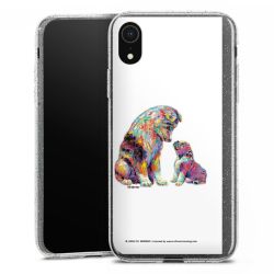 Silikon Glitter Case transparent-silber