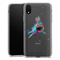 Silikon Glitter Case transparent-silber