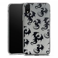 Silikon Glitter Case transparent-silber