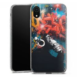 Silikon Glitter Case transparent-silber