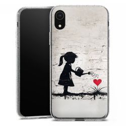 Silikon Glitter Case transparent-silber