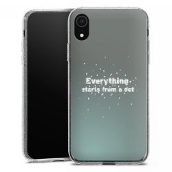 Silikon Glitter Case transparent-silber