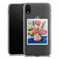 Silikon Glitter Case transparent-silber