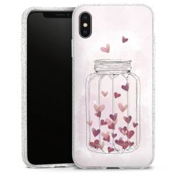 Silikon Glitter Case transparent-silber