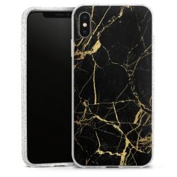 Silikon Glitter Case transparent-silber