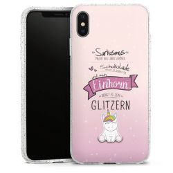 Silikon Glitter Case transparent-silber