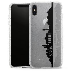 Silikon Glitter Case transparent-silber