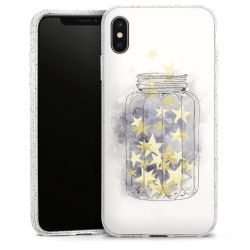 Silikon Glitter Case transparent-silber