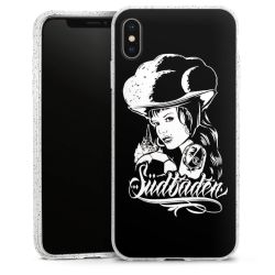 Silikon Glitter Case transparent-silber