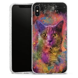 Silikon Glitter Case transparent-silber