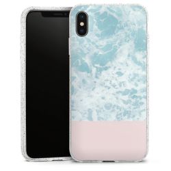 Silikon Glitter Case transparent-silber