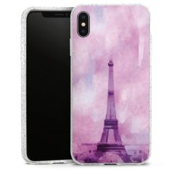 Silikon Glitter Case transparent-silber