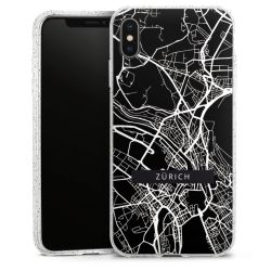 Silikon Glitter Case transparent-silber