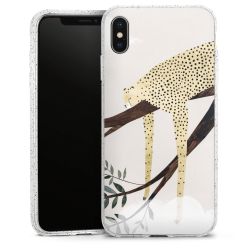 Silikon Glitter Case transparent-silber